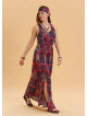 V Neck Slit Red Long Dress 4645